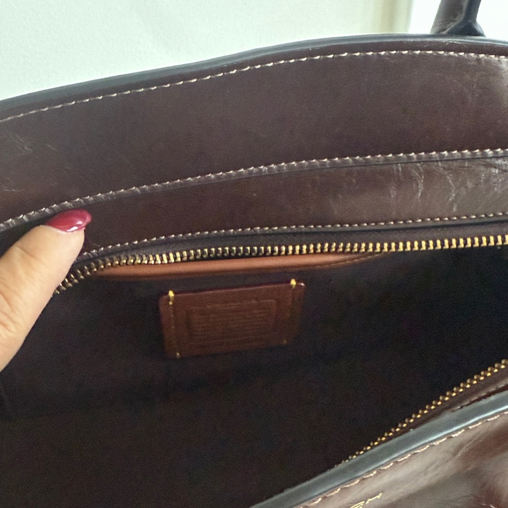 Coach Dark Brown Leather Shoulder Bag - Picture 3 of 3